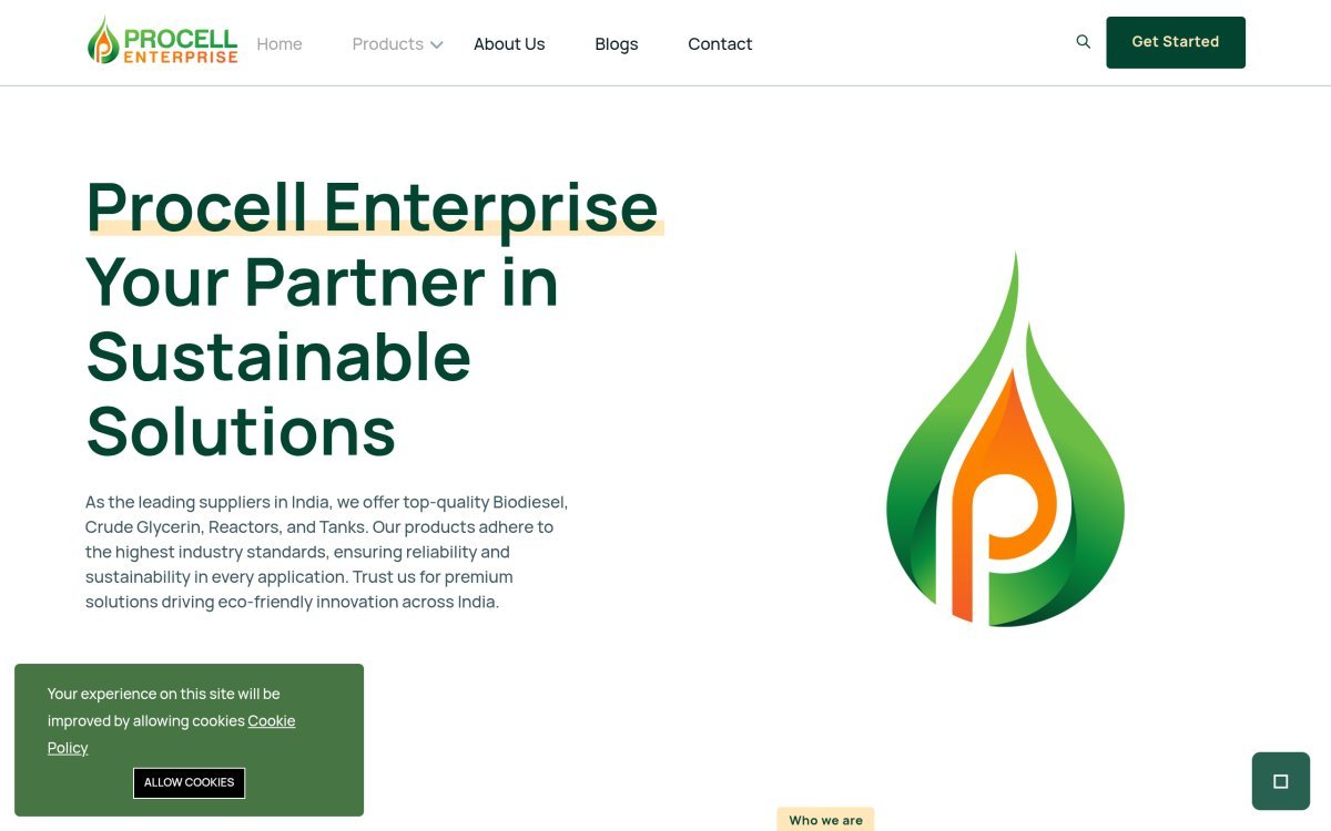 Procell Enterprise industrial website preview
